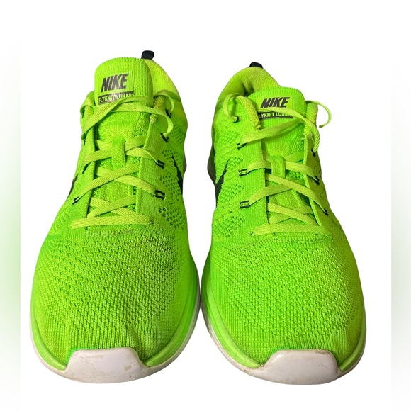 Nike Flyknit Lunar 1+ One Electric Green White Men's Size 9.5  554887-304 1 - Picture 7 of 8
